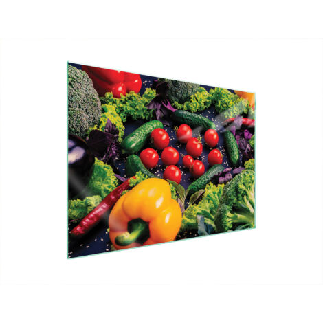 PLAQUE DE PROTECTION EN VERRE POUR POÊLE 70x52 LÉGUMES (1/5)