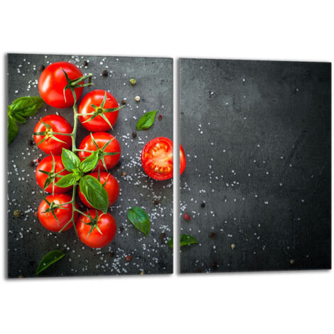 Plaque de protection en verre pour poêle 2x40x52 Tomates (1/5)