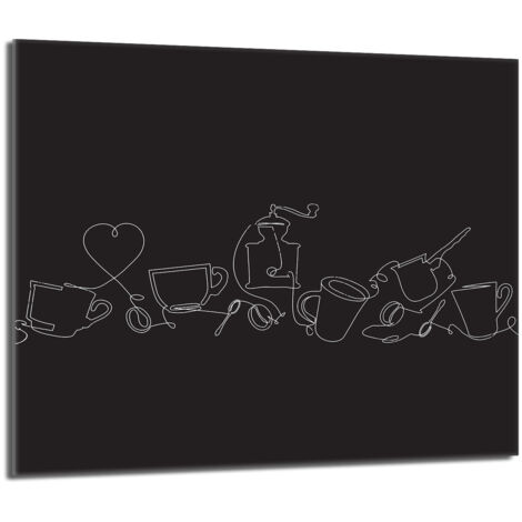 Plaque de protection en verre pour poêle 60x52 Noir (1/5)