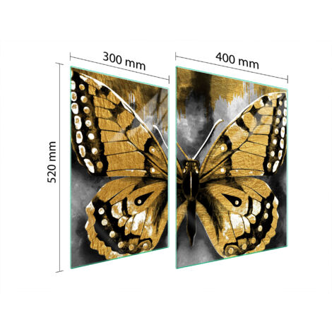 PLAQUE DE PROTECTION EN VERRE POUR POÊLE 70x52 PAPILLON (1/5)