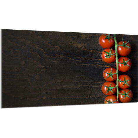 Plaque de protection en verre pour poêle 90x52 Tomate (1/5)