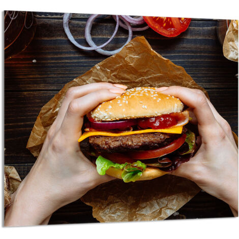 PANNEAU DE VERRE POUR CUISINE 65x60 Hamburger (1/5)