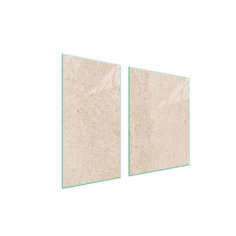 PLAQUE DE PROTECTION EN VERRE POUR POÊLE 90x52 BEIGE