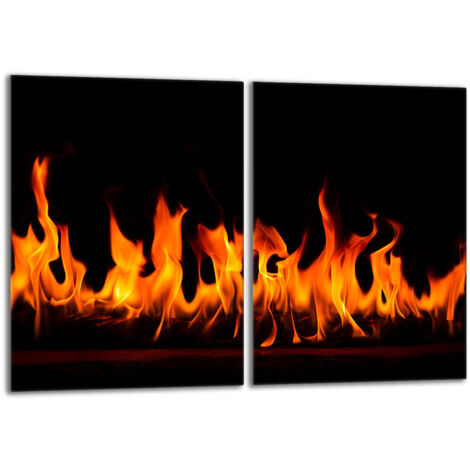 Plaque de protection en verre pour poêle 2x40x52 Fire (1/5)