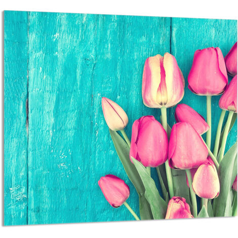 PANNEAU DE VERRE POUR CUISINE 65x60 Tulipes (1/5)