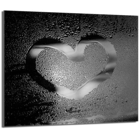 Plaque de protection en verre pour poêle 60x52 Coeur (1/5)
