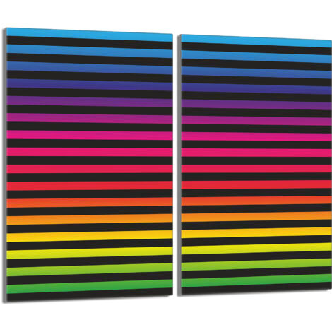 Plaque de protection en verre pour poêle 2x30x52 Coloré (1/5)
