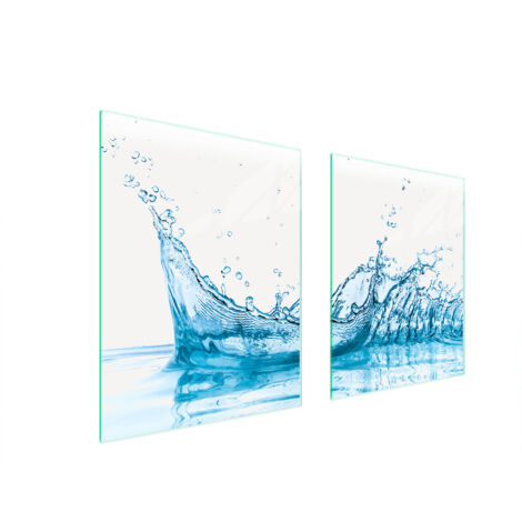 PLAQUE DE PROTECTION EN VERRE POUR POÊLE 85x52 EAU (1/5)