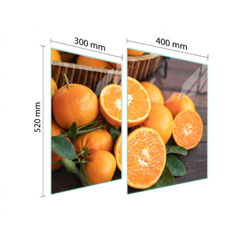 PLAQUE DE PROTECTION EN VERRE POUR POÊLE 70x52 FRUIT (1/5)