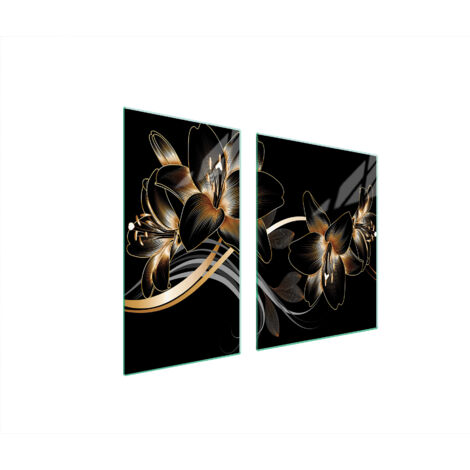 PLAQUE DE PROTECTION EN VERRE POUR POÊLE 90x52 ORCHIDÉE