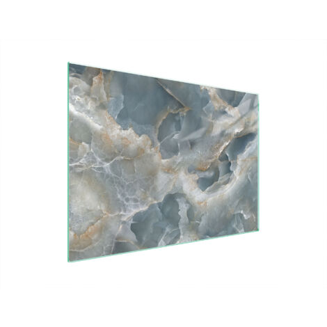 PLAQUE DE PROTECTION EN VERRE POUR POÊLE 70x52 MARBRE (1/5)