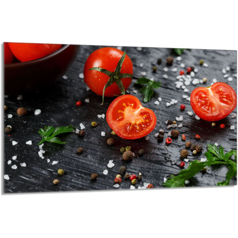 Plaque de protection en verre pour poêle 80x52 Tomate (1/5)