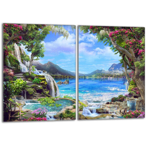Plaque de protection en verre pour le poêle 2x40x52 Montagnes