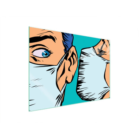 PLAQUE DE PROTECTION EN VERRE POUR POÊLE 70x52 MASQUE (1/5)