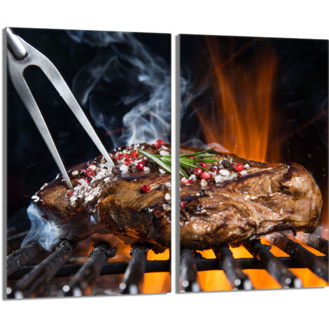 Plaque de protection en verre pour le poêle 2x30x52 Grill (1/5)
