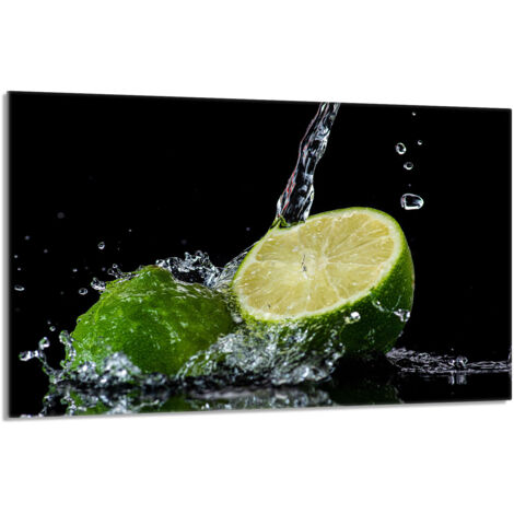 Plaque de protection en verre pour poêle 80x52 Citron