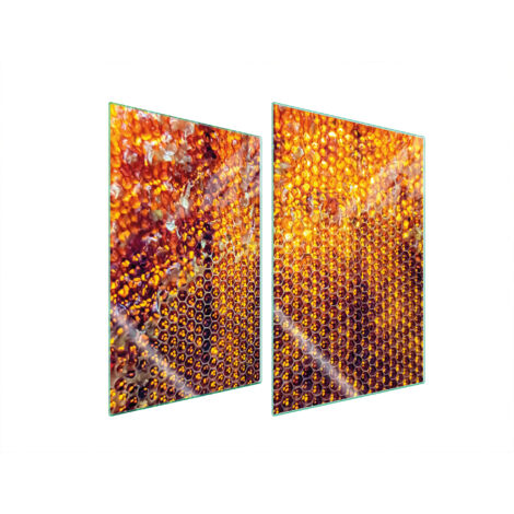 PLAQUE DE PROTECTION EN VERRE POUR CUISINE 2x35x52 MIEL (1/5)