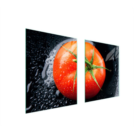 PLAQUE DE PROTECTION EN VERRE POUR POÊLE 85x52 TOMATE (1/5)