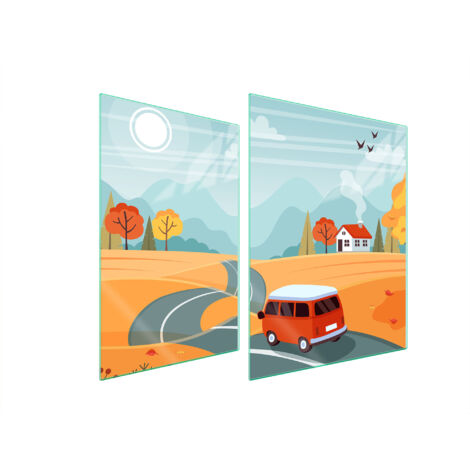 PLAQUE DE PROTECTION EN VERRE POUR POÊLE 70x52 AUTO (1/5)