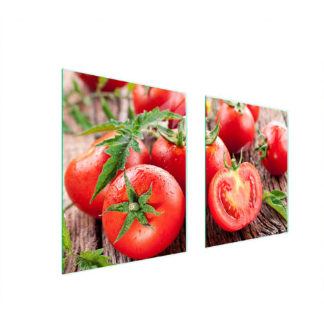PLAQUE DE PROTECTION EN VERRE POUR POÊLE 85x52 TOMATES (1/5)