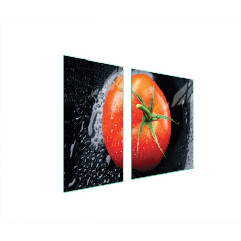 PLAQUE DE PROTECTION EN VERRE POUR POÊLE 90x52 TOMATE (1/5)