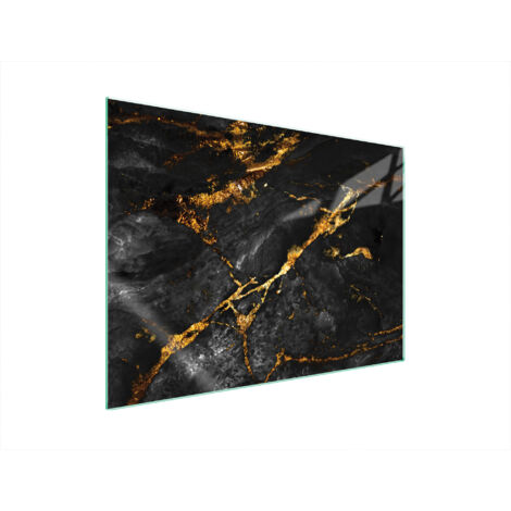 PLAQUE DE PROTECTION EN VERRE POUR POÊLE 70x52 MARBRE (1/5)