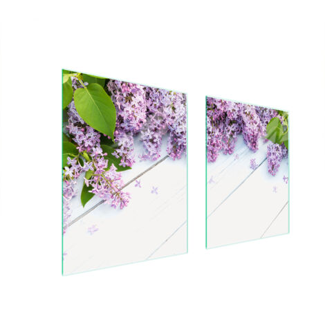 PLAQUE DE PROTECTION EN VERRE POUR POÊLE 85x52 LILAS (1/5)