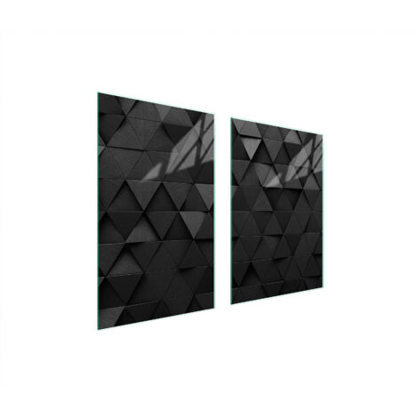 PLAQUE DE PROTECTION EN VERRE POUR CUISINE 65x52 NOIRE (1/5)