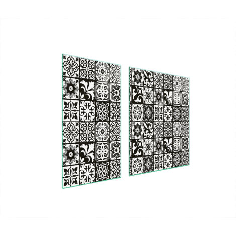 PLAQUE DE PROTECTION EN VERRE POUR POÊLE 90x52 MOSAÏQUE