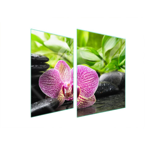 PLAQUE DE PROTECTION EN VERRE POUR POÊLE 70x52 ORCHIDÉE (1/5)
