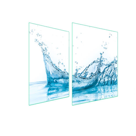 PLAQUE DE PROTECTION EN VERRE POUR POÊLE 70x52 EAU (1/5)