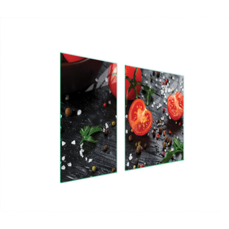 PLAQUE DE PROTECTION EN VERRE POUR POÊLE 90x52 TOMATE (1/5)