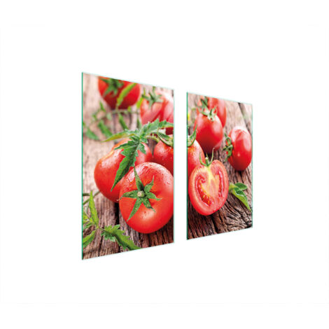 PLAQUE DE PROTECTION EN VERRE POUR POÊLE 75x52 TOMATES (1/5)