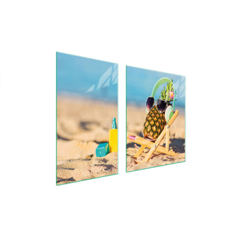 ASSIETTE EN VERRE et PLANCHE À DÉCOUPER 100x52 ANANAS (1/5)