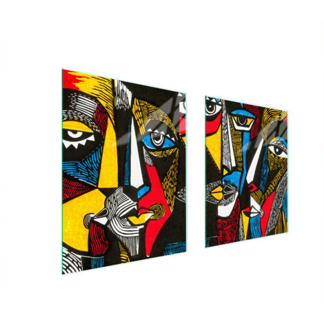 PLAQUE DE PROTECTION EN VERRE POUR POÊLE 85x52 POP ART. (1/5)