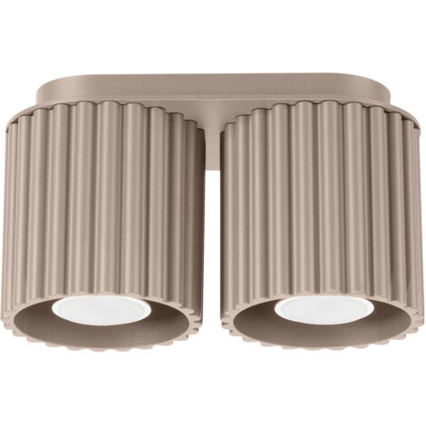 Plafonnier AURA 2 GU10 TAUPE ALU SOLLUX SL.1815 (1/5)