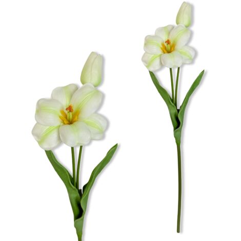 Twig - Tulipe en mousse blanche et verte 53 cm (1/5)