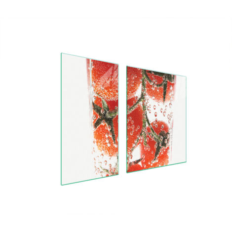 PLAQUE DE PROTECTION EN VERRE POUR POÊLE 90x52 TOMATE (1/5)