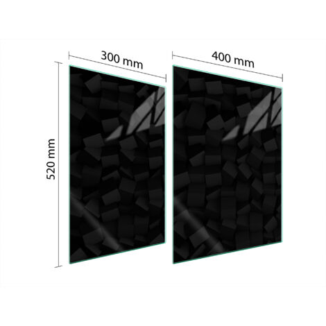 PLAQUE DE PROTECTION EN VERRE POUR POÊLE 70x52 NOIRE (1/5)