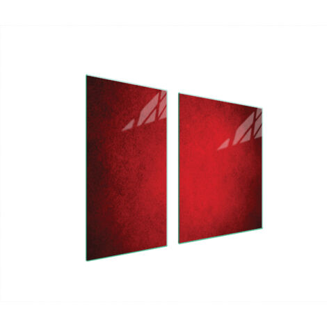 PLAQUE DE PROTECTION EN VERRE POUR POÊLE 90x52 ROUGE (1/5)