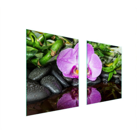 PLAQUE DE PROTECTION EN VERRE POUR POÊLE 85x52 ORCHIDÉE (1/5)