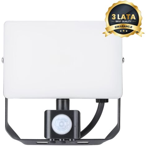 PROJECTEUR EXTERIEUR LED NOIR AVEC DETECTEUR 50W 4000K - 80332