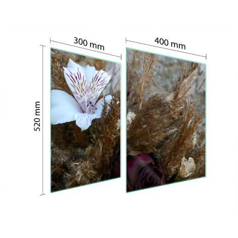 PLAQUE DE PROTECTION EN VERRE POUR POÊLE 70x52 ORCHIDÉE (1/5)