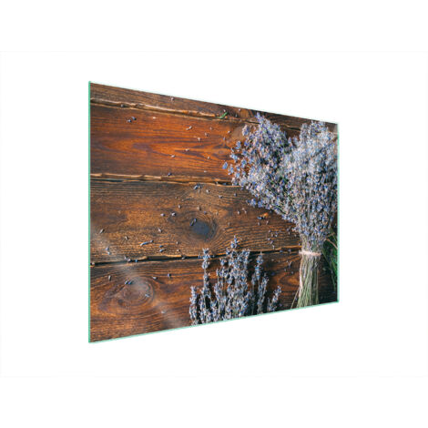 PLAQUE DE PROTECTION EN VERRE POUR POÊLE 70x52 LAVANDE (1/5)