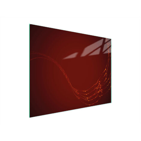 Planche à Découper Ronde En Verre Trempé - 40 Cm, Imprimée Brodé Vert/rouge - Neuf