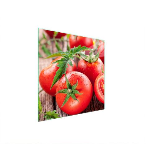PLAQUE DE PROTECTION EN VERRE POUR POÊLE 50x52 TOMATES (1/5)