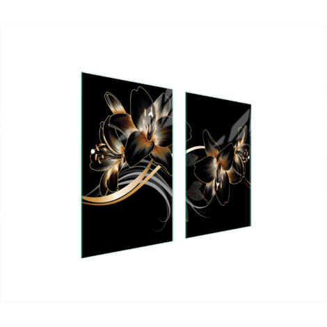PLAQUE DE PROTECTION EN VERRE POUR POÊLE 75x52 ORCHIDÉE (1/5)
