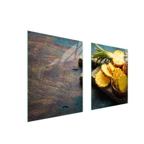 PLAQUE DE PROTECTION EN VERRE POUR POÊLE 85x52 ANANAS (1/5)