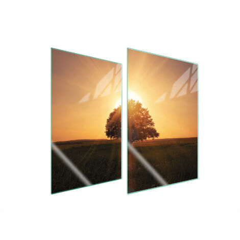 PLAQUE DE PROTECTION EN VERRE POUR CUISINE 2x35x52 ARBRE (1/5)