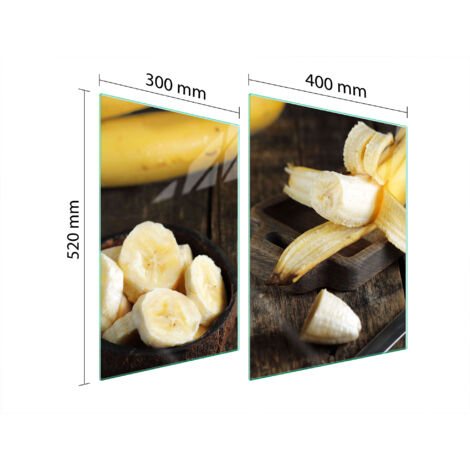 PLAQUE DE PROTECTION EN VERRE POUR POÊLE 70x52 BANANE (1/5)